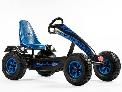 Blue-black go-kart model Camaro with large off-road tires and sporty design