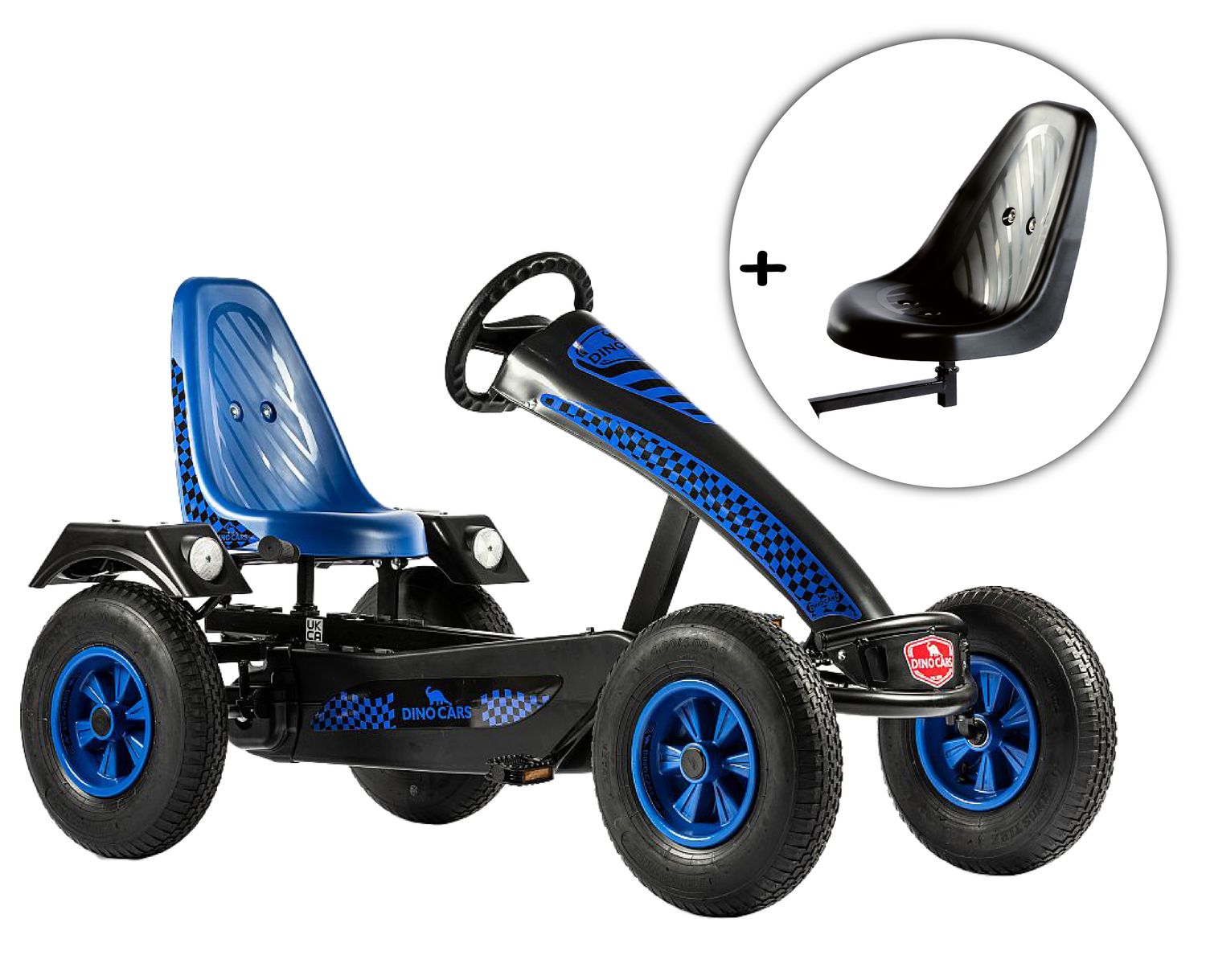 Dino-Cars GoKart Super Sport blau inkl. Zusatzsitz