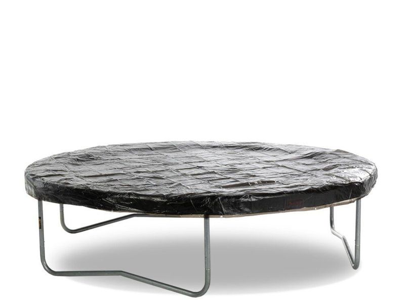 black weather protection cover for round Dino Cars trampoline