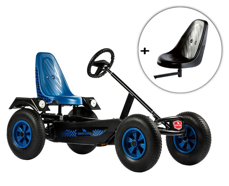 Dino-Cars GoKart Sport blau inkl. Zusatzsitz