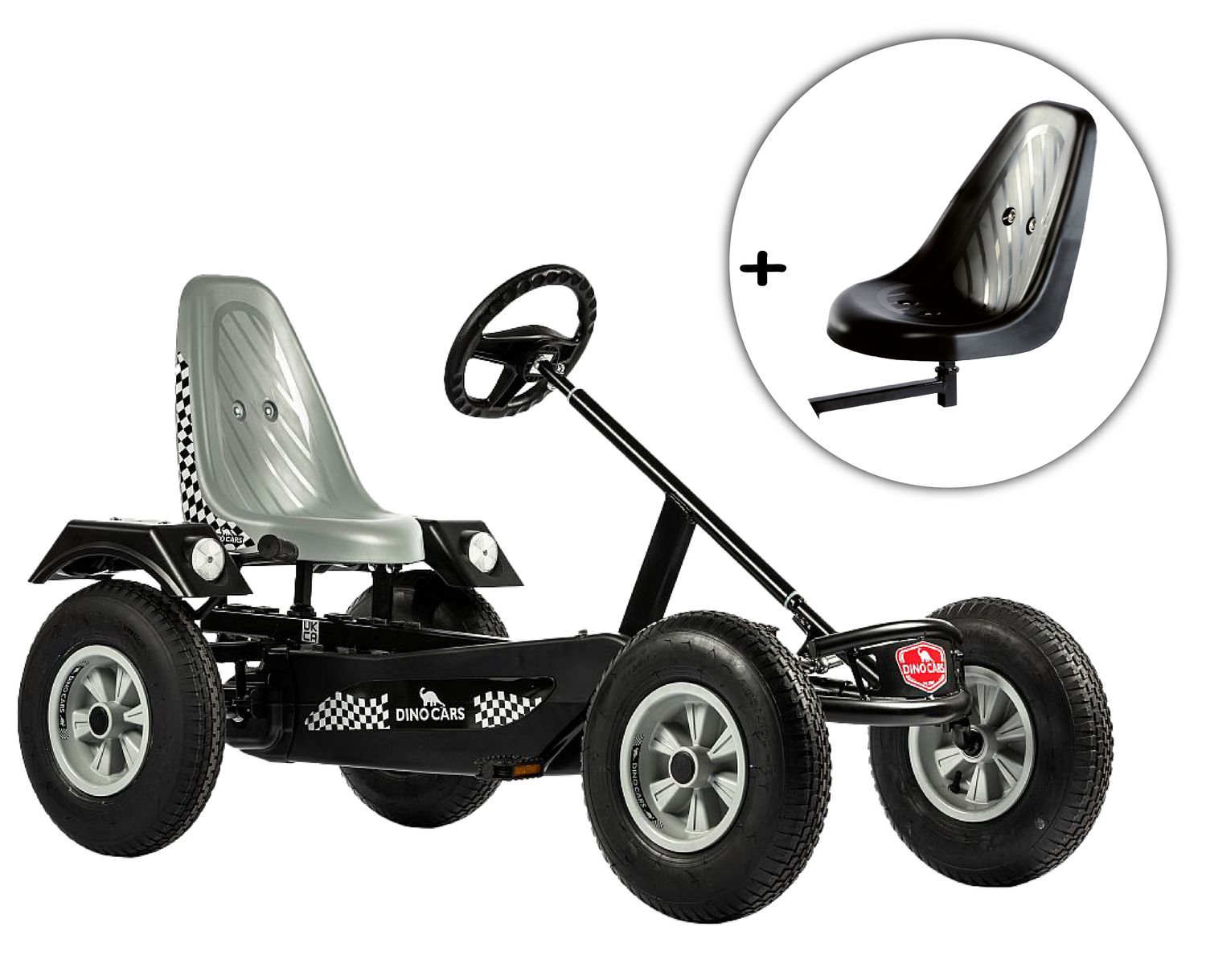 Dino-Cars GoKart Sport grau inkl. Zusatzsitz