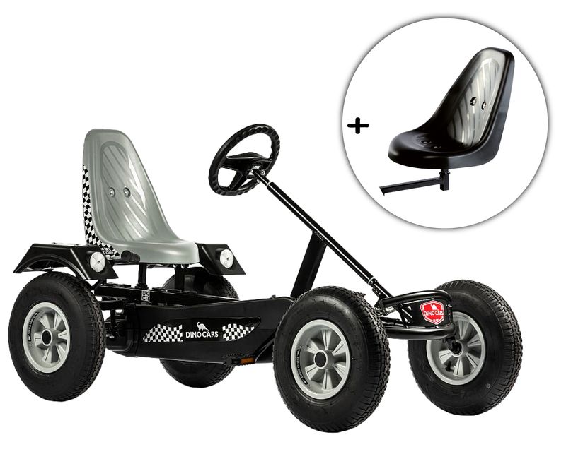 Dino-Cars GoKart Sport grau inkl. Zusatzsitz