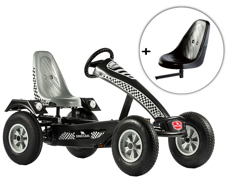 Dino-Cars GoKart Super Sport grau inkl. Zusatzsitz