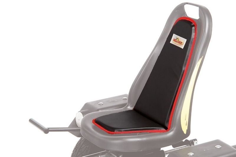 Black seat cushion with red border for Dino Cars