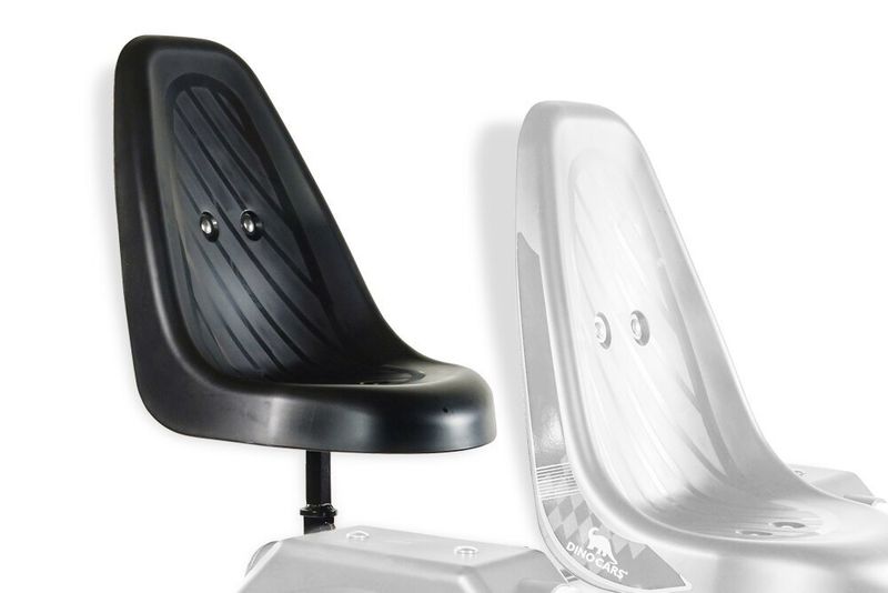 Black seat shell with seat holder and seat extension as additional seat from Dino Cars