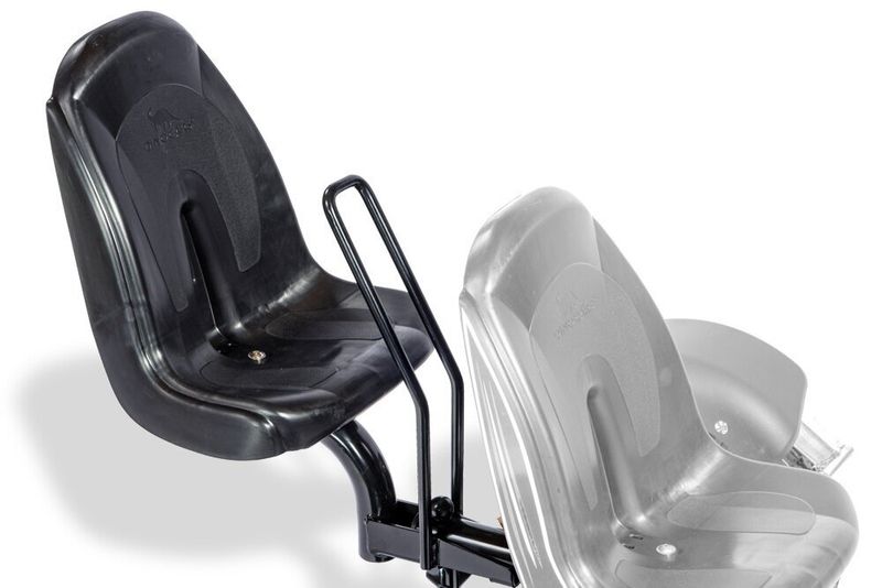 Black seat shell with seat holder and seat extension as additional seat for Dino Cars Speedy <2018