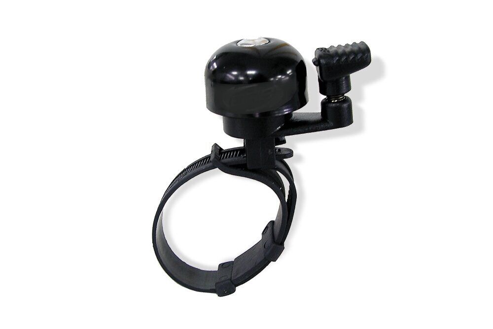 Dino-Cars Klingel Schwarze Klingel mit einem Befestigungband und kleinem Hebel zum Klingeln