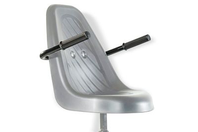 two black armrests made of plastic and metal for additional seat 0307