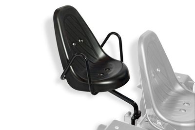 Additional seat with armrest and anti-tip protection for Dino Cars, black seat shell with seat holer