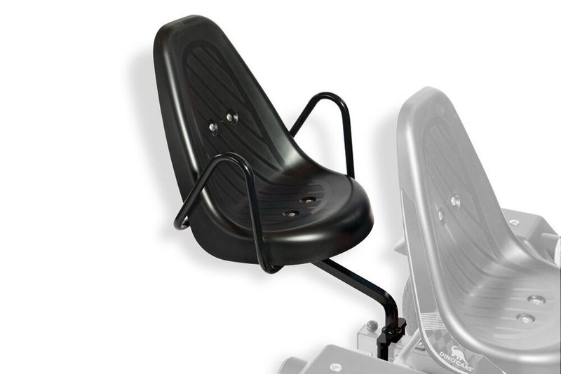 Additional seat with armrest and anti-tip protection for Dino Cars, black seat shell with seat holer