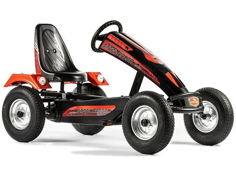 Dino-Cars Steel Racer BF1 Dino Cars Steel Racer BF1 pedal vehicle in red and black with large seat and four tires
