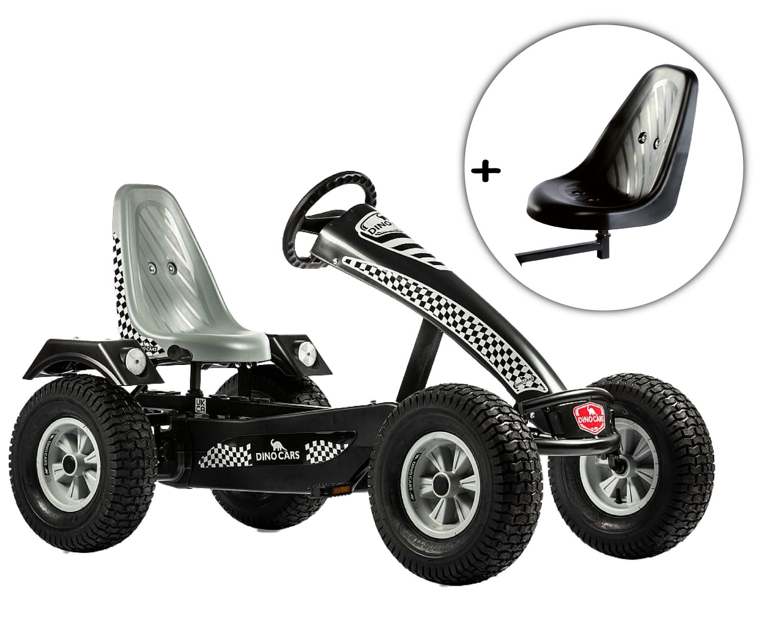 Dino-Cars GoKart Camaro grau inkl. Zusatzsitz