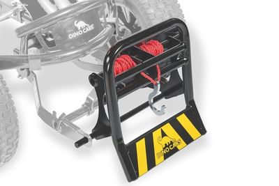 Cable winch with red rope and hook for Dino Cras