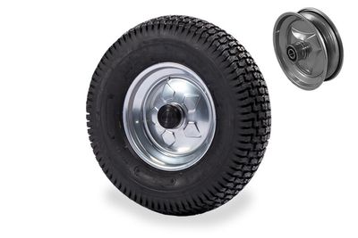 Dino-Cars complete off-road wheel with silver steel rim and coarse tire profile