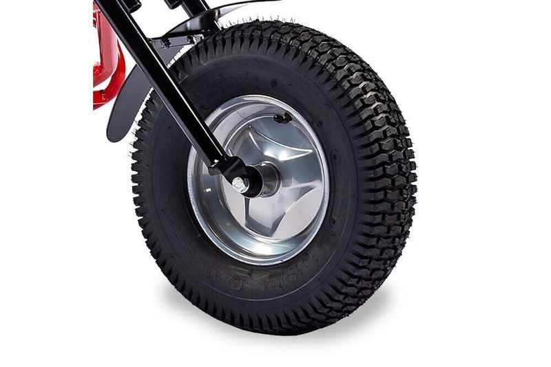 Schmales Gabelrad mit Offroad-Profil und Stahlfelge