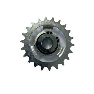 Chain sprocket with flange, round metal gear with central hole