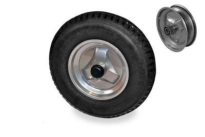 Black smooth rolling profile wheel with a retracted tube and steel rim