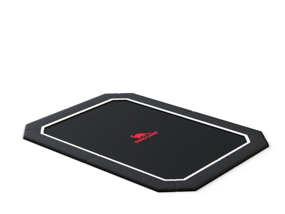 schwarzes rechteckiges Dino Cars Flat Level Trampolin
