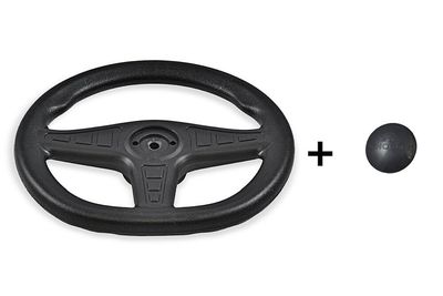 black steering wheel with black steering wheel cap