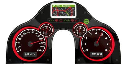 Speedometer sticker for hood Sport with red accent