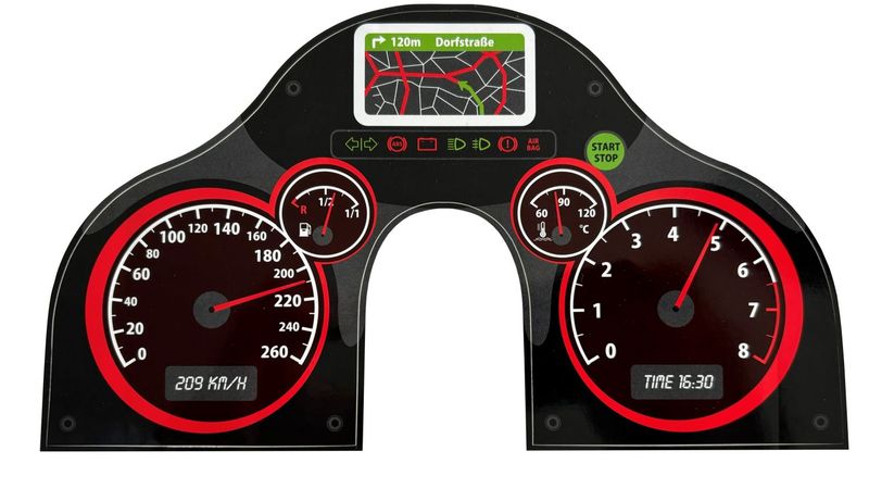 Dino-Cars Sticker Speedometer Hood Sport Speedometer sticker for hood Sport with red accent