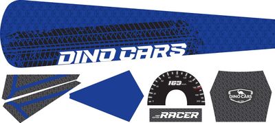 Dino-Cars Sticker Set Racer Blue Racer sticker set with speedometer stickers