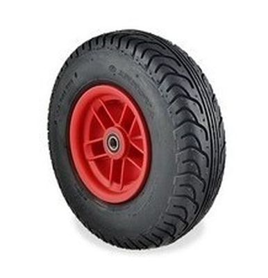 Complete right-side wheel for Junior with red rim and ball bearing in the middle