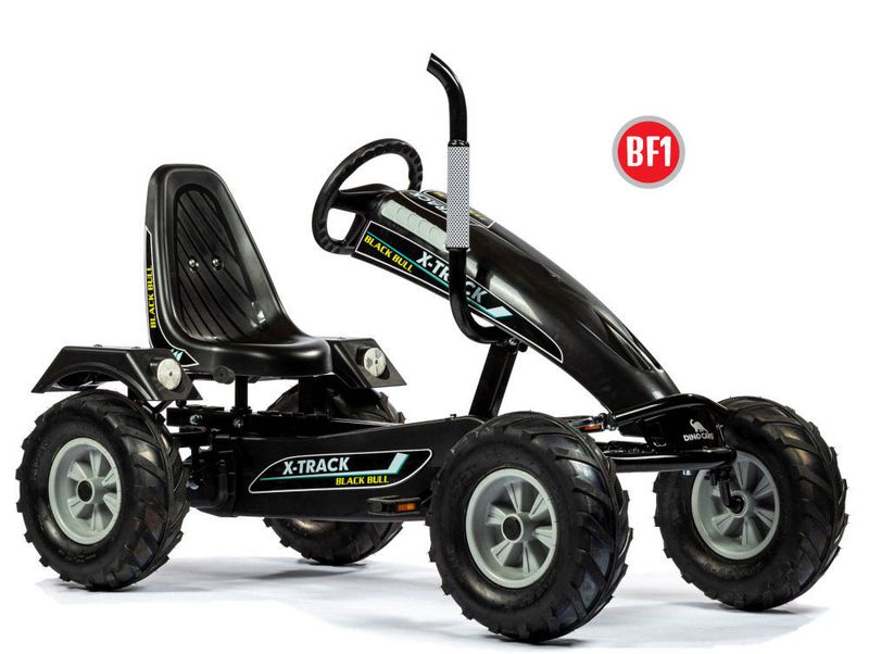 Dino Cars Track BF1 Black Bull with exhaust, black seat and black tires with silver rims