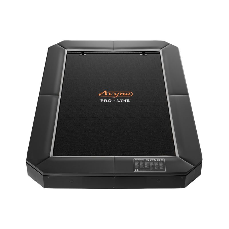 Avyna 380x255 cm Trampoline Flat Level Black Flat Level Trampoline 380x255 with Orange Avyna Lettering