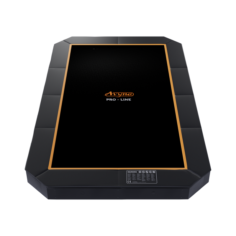 Avyna 520x305 cm Trampoline Flat Level Black Flat Level Trampoline 520x305 with Orange Avyna Lettering
