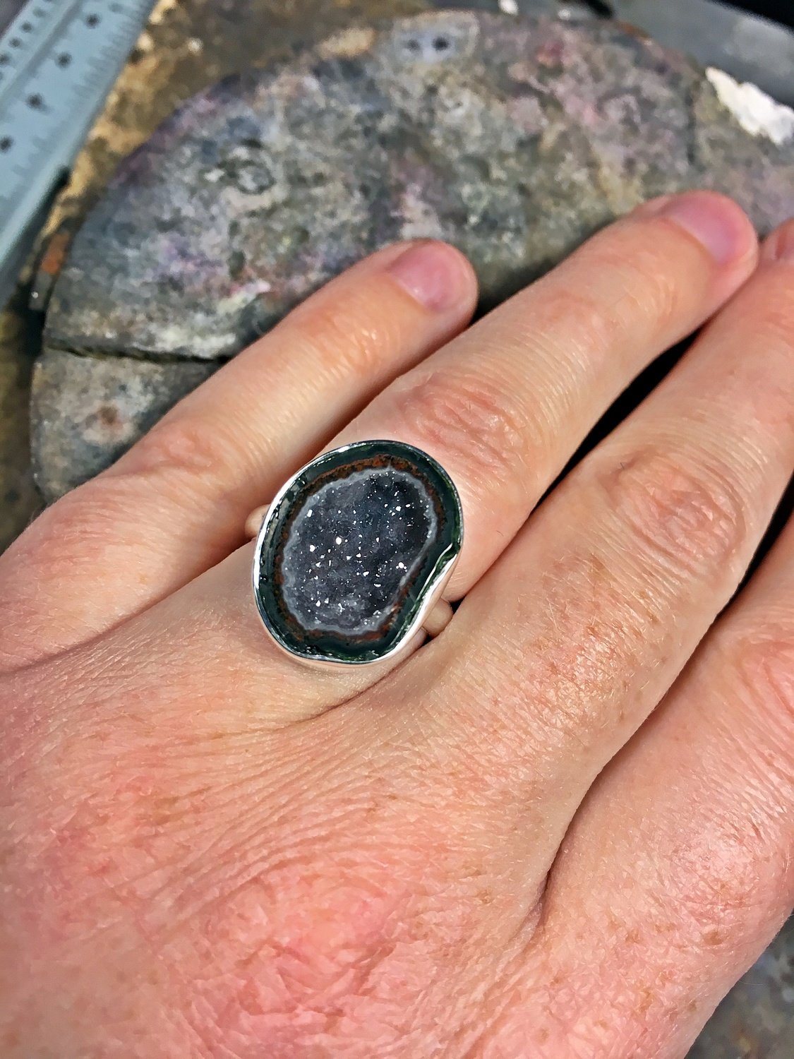 Tabasco Geode Ring Size 7 WAS $75