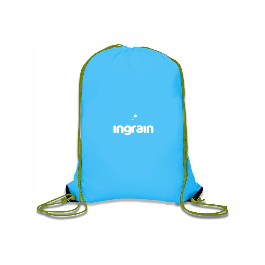 Drawstring Backpack - Cyan Blue