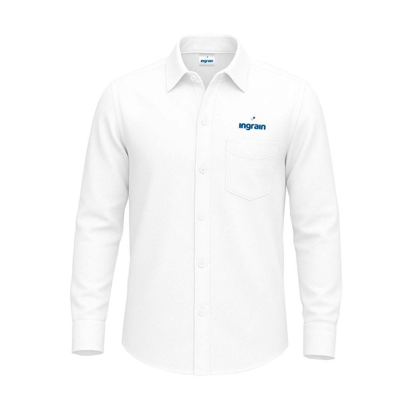 Men's Lounge Shirt Long Sleeve - White 100% Cotton