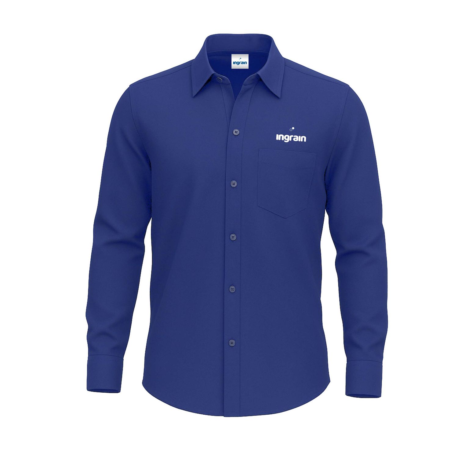 Men&#39;s Lounge Shirt Long Sleeve - Blue 100% Cotton