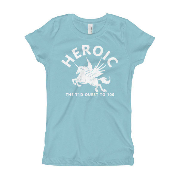 Youth Girl &quot;Pegasus Unicorn&quot; T-Shirt, blue or gray