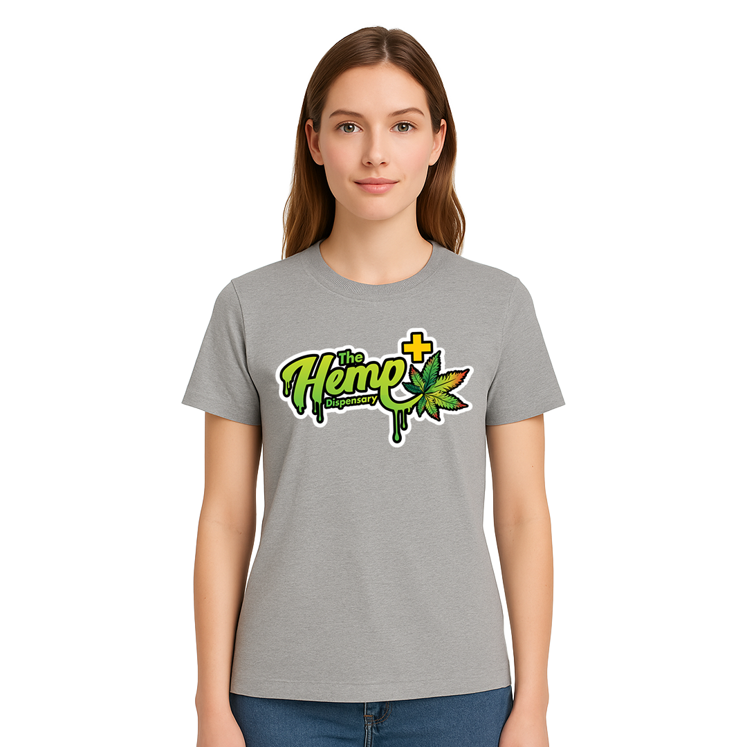 THE HEMP DISPENSARY DRIP LOGO GRAY T-SHIRT