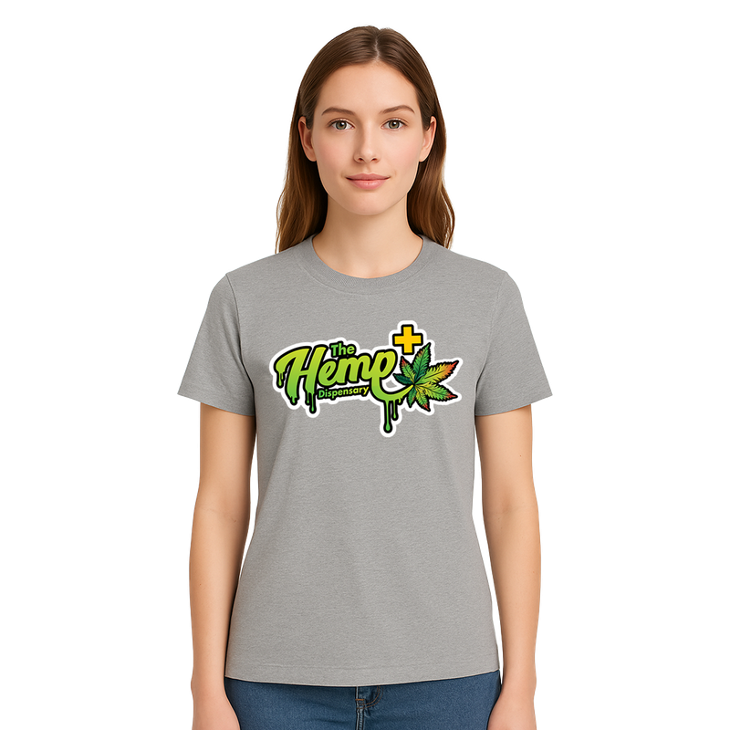 THE HEMP DISPENSARY DRIP LOGO GRAY T-SHIRT