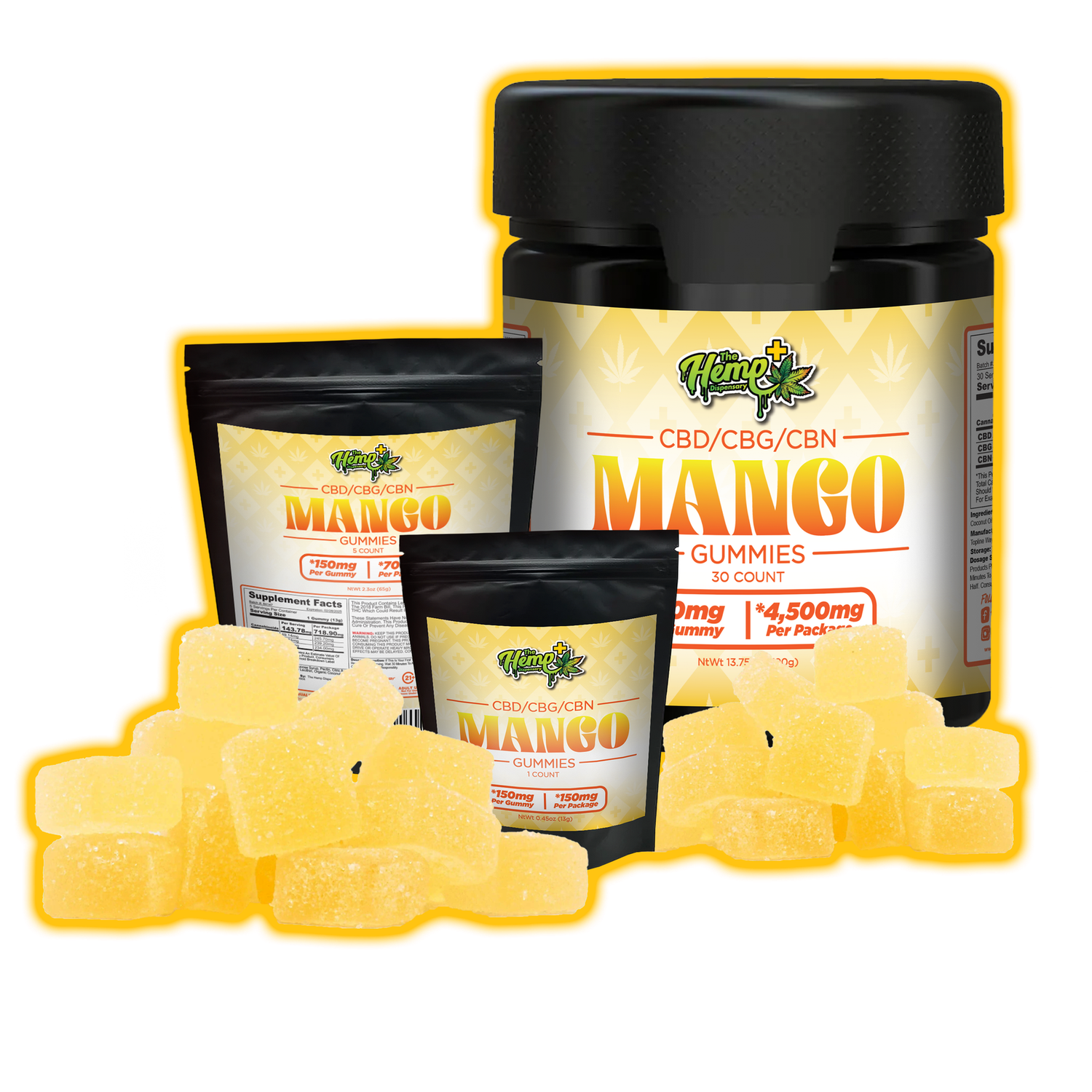 CBD/CBG/CBN GUMMIES 150MG MANGO