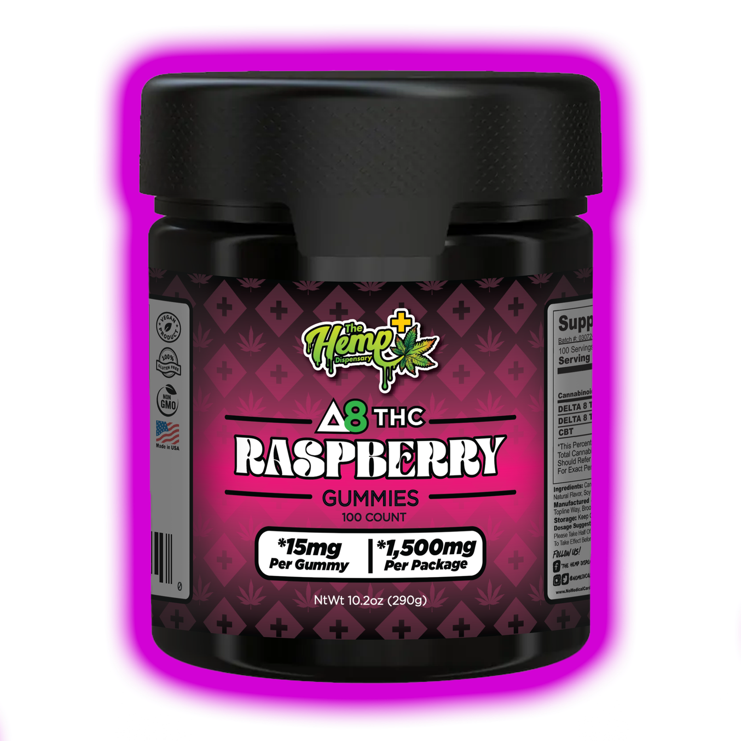 DELTA 8 THC GUMMIES 15MG RASPBERRY