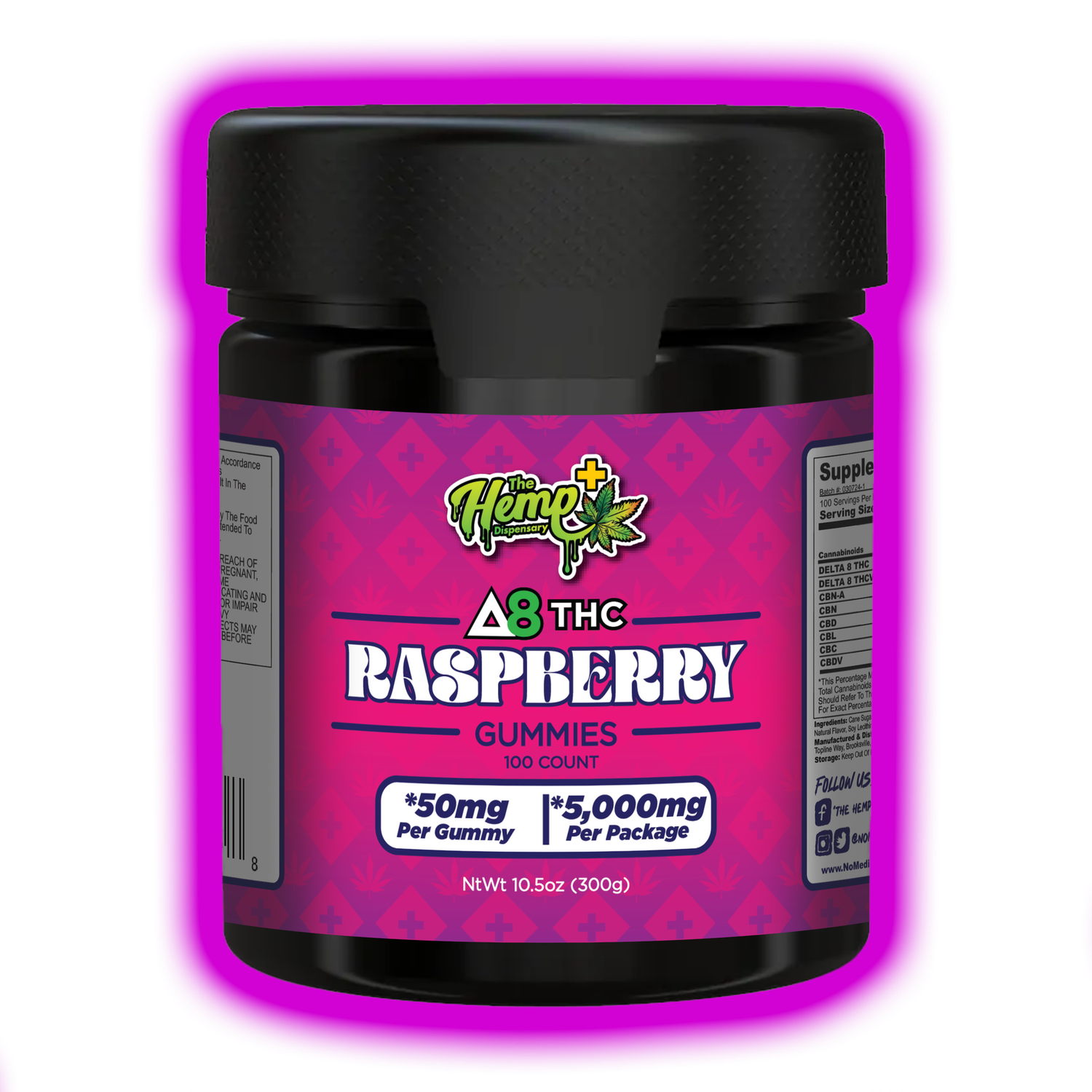 DELTA 8 THC GUMMIES 50MG RASPBERRY