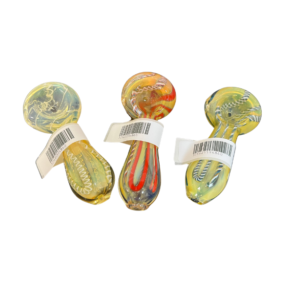 GLASS PIPE STRIPED COLOR CHANGING 3"