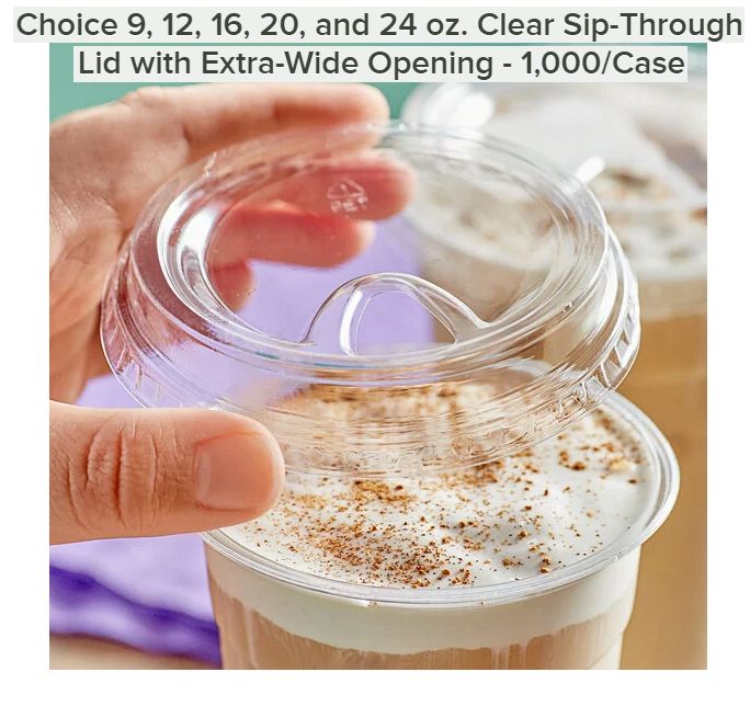 Choice Clear Sip-Through Lid 9-24 oz - 1,000/Case