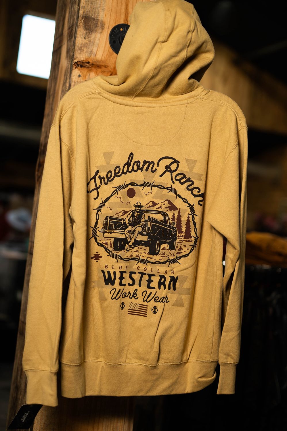 Freedom Ranch Muted Yellow Hoodie