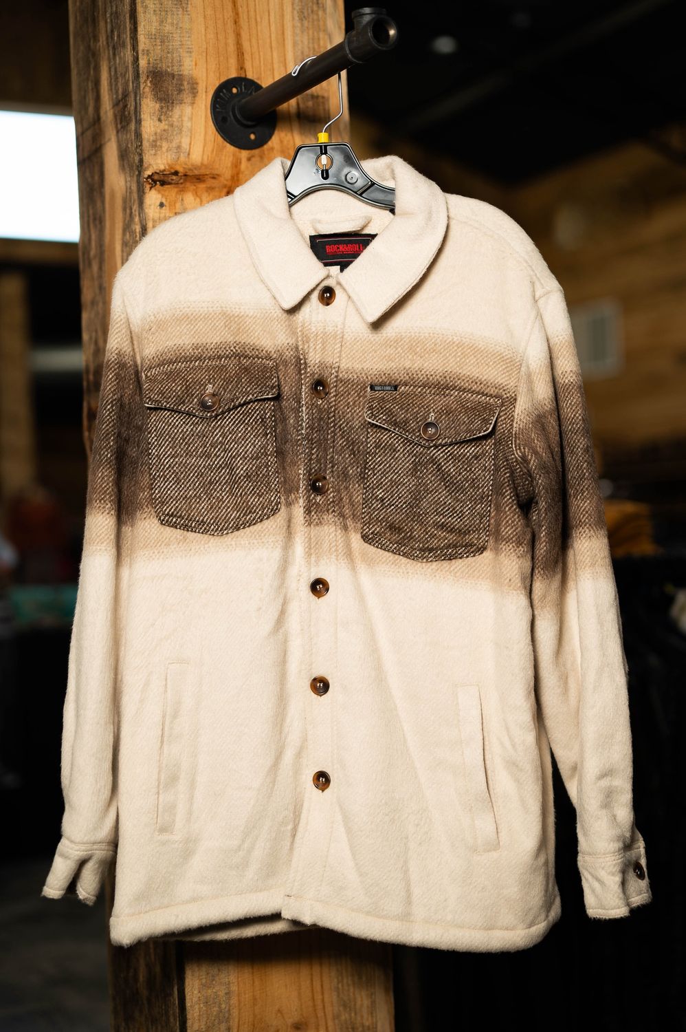 Rock &amp;Roll Men&#39;s Boarder Stripe Fleece Jacket