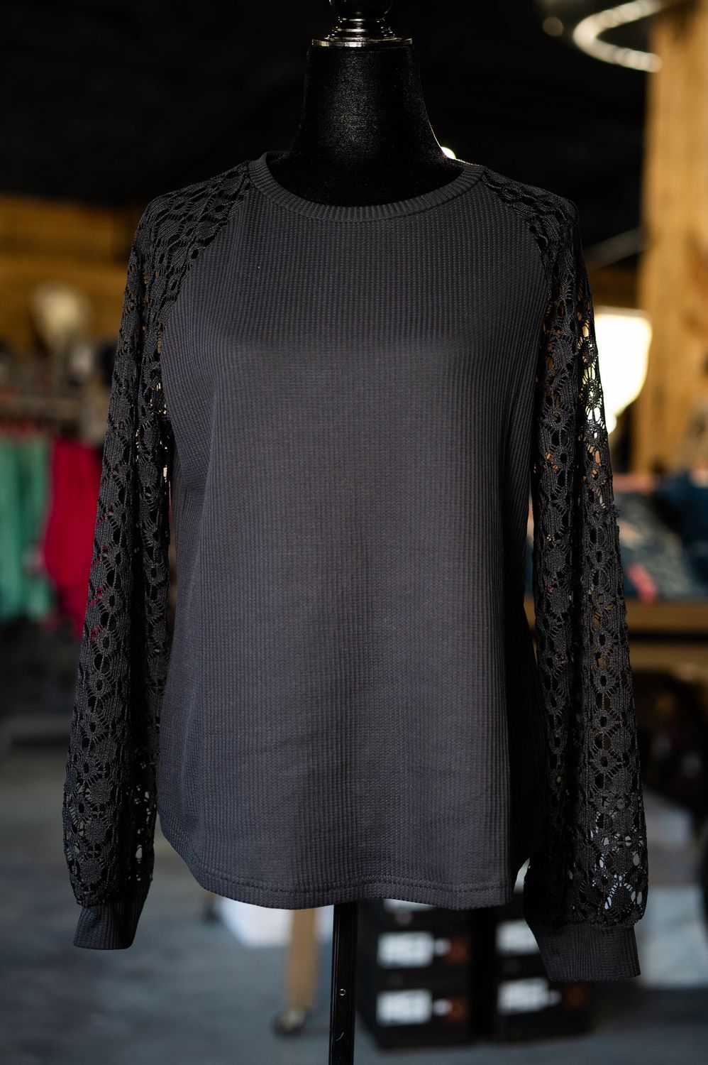 Rock &amp; Roll Cruel Denim Black Mesh Long Sleeve