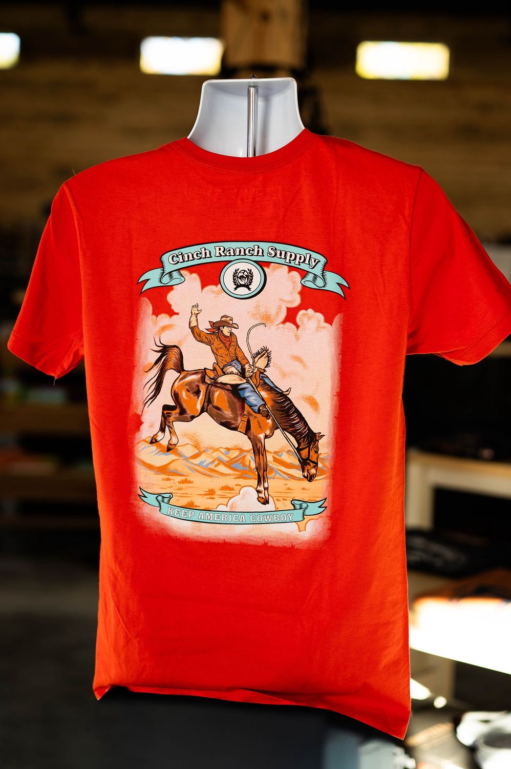 Cinch Men’s Orange Logo Tee