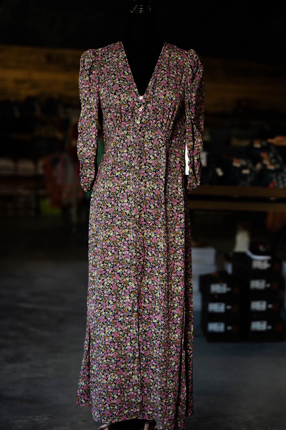 Floral Fitted Button Dress