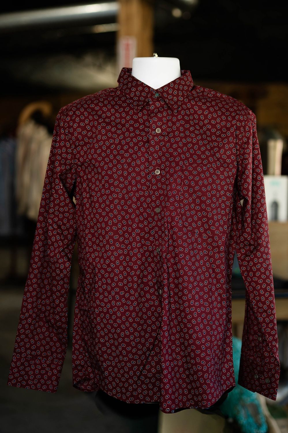Wrangler Cody Johnson Collection Maroon Button Down