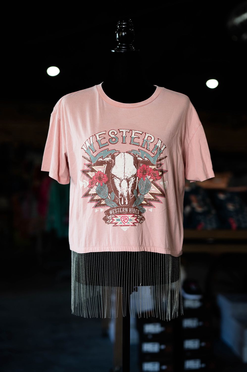 Women&#39;s Rock and Roll Beaded Fringe Crop Top