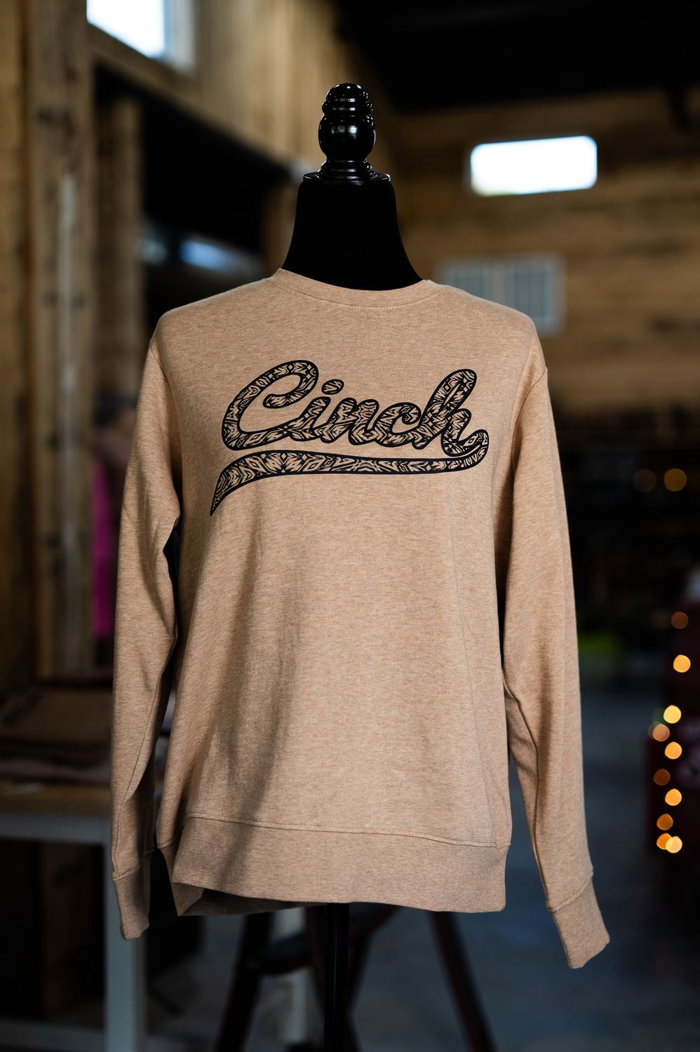 Women&#39;s Western Cinch Logo Crewneck Tan
